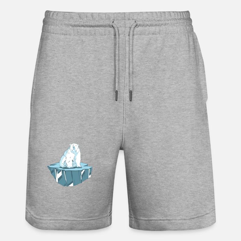 Eisbär auf Eisscholle - Stanley/Stella Unisex Bio Joggingshorts Trainer  - Grau meliert