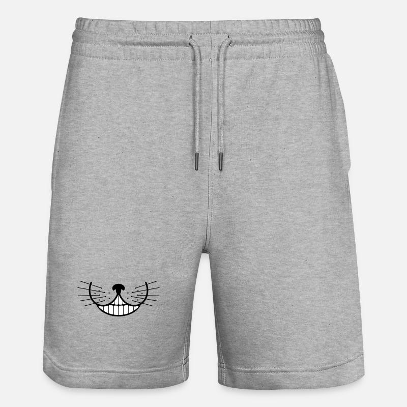 Masque de chat cheshire kitty meow - Short de jogging bio TRAINER Stanley/Stella unisexe - gris chiné
