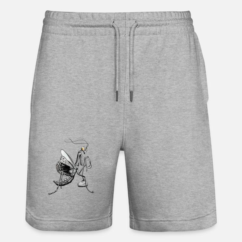 Gottesanbeterin - Stanley/Stella Unisex Bio Joggingshorts Trainer  - Grau meliert