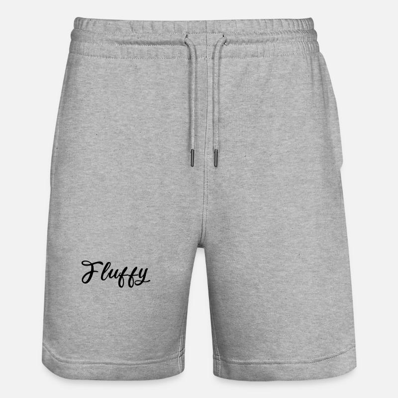 Fluffy Script Glitter Lettering - Stanley/Stella Trainer Unisex Organic Jogging Shorts - heather grey