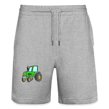 Traktor - Stanley/Stella Unisex Bio Joggingshorts Trainer  - Grau meliert - Vorne - Nik (191cm) & Marisol (170cm)