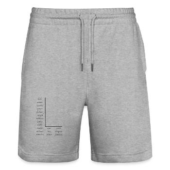 Liebe Auf Vielen Verschiedenen Sprachen - Stanley/Stella Unisex Bio Joggingshorts Trainer  - Grau meliert - Vorne - Nik (191cm) & Marisol (170cm)