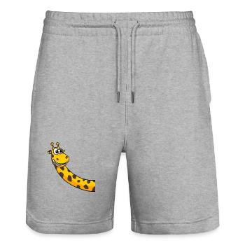 Girafe - Short de jogging bio TRAINER Stanley/Stella unisexe - gris chiné - Devant - Nik (191cm) & Marisol (170cm)