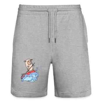 SUP - Stand Up Paddling Paddleboarding - Stanley/Stella Trainer Unisex Organic Jogging Shorts - heather grey - Front - Nik (191cm) & Marisol (170cm)