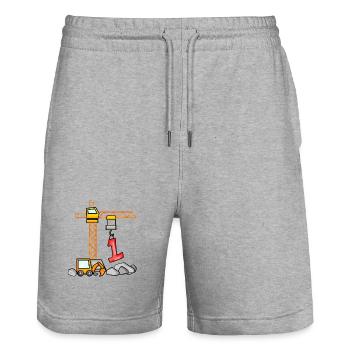 Pelle t-shirt 1 anniversaire 1 ans de garçon t-shirt - Short de jogging bio TRAINER Stanley/Stella unisexe - gris chiné - Devant - Nik (191cm) & Marisol (170cm)