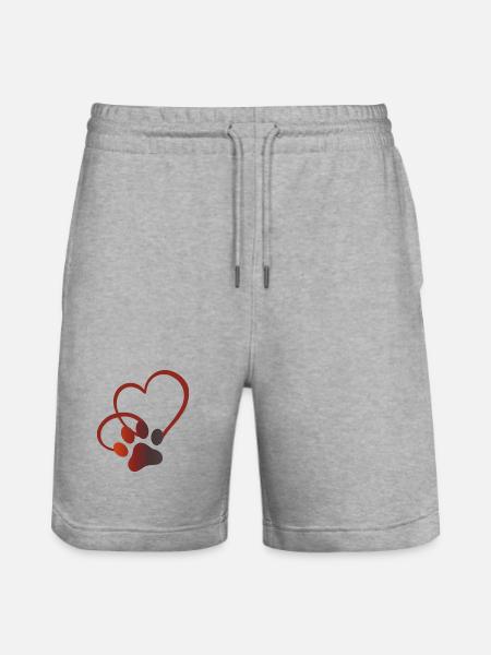Kattepote med hjerte Kat Elsker Kat Elsker - Stanley/Stella Trainer økologiske unisex joggingshorts - grå meleret