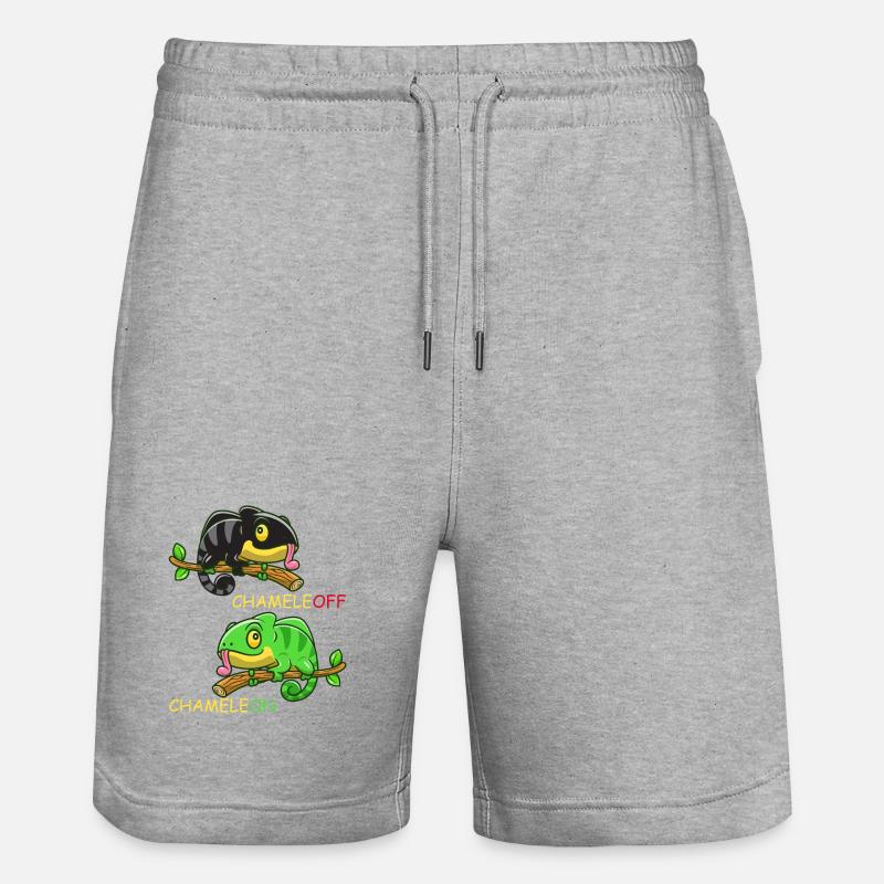Caméléon Caméléon Lézard Blague Drôle Reptile - Short de jogging bio TRAINER Stanley/Stella unisexe - gris chiné