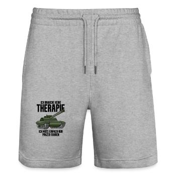 Panzer Militär Geschenk - Stanley/Stella Unisex Bio Joggingshorts Trainer  - Grau meliert - Vorne - Nik (191cm) & Marisol (170cm)