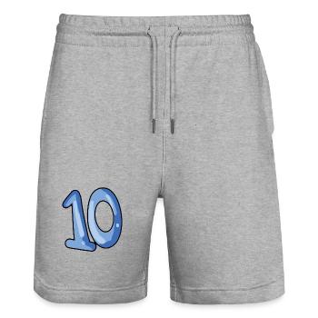 10 - Short de jogging bio TRAINER Stanley/Stella unisexe - gris chiné - Devant - Nik (191cm) & Marisol (170cm)