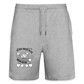 Charme de la Dent de Kawaii en orbite - Short de jogging bio TRAINER Stanley/Stella unisexe - gris chiné - Devant - Nik (191cm) & Marisol (170cm)