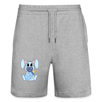 Bébé Garçon Lapin - Short de jogging bio TRAINER Stanley/Stella unisexe - gris chiné - Devant - Nik (191cm) & Marisol (170cm)