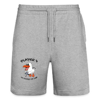 Spieler 7 hat das Spiel Betreten Baby - Stanley/Stella Unisex Bio Joggingshorts Trainer  - Grau meliert - Vorne - Nik (191cm) & Marisol (170cm)