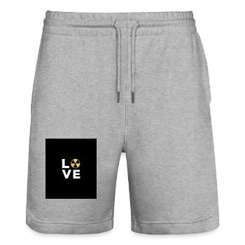 Liebesgeschenk Manip Radioologe Radiologie - Stanley/Stella Unisex Bio Joggingshorts Trainer  - Grau meliert - Vorne - Nik (191cm) & Marisol (170cm)