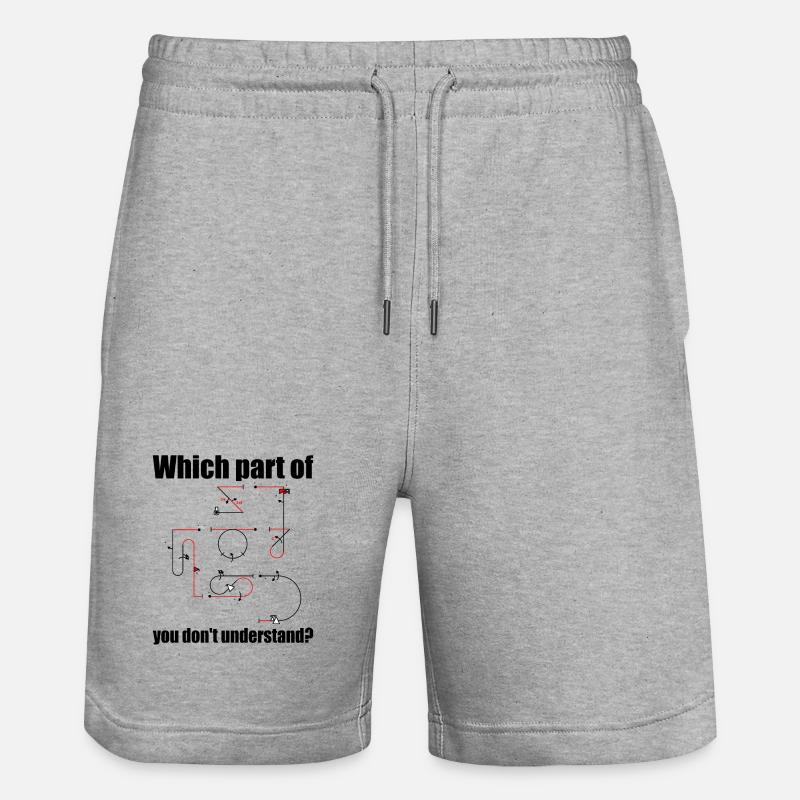Aresti Symbol Aerobatic Pilot Flight Maneuvers - Stanley/Stella Trainer Unisex Organic Jogging Shorts - heather grey