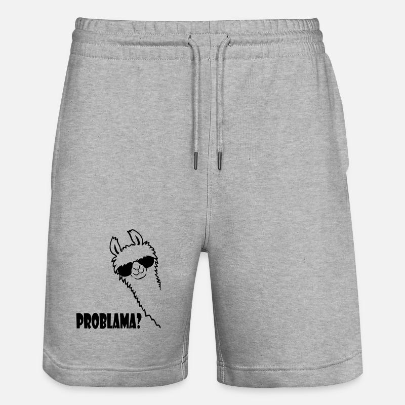 Lama Problama Frage - Stanley/Stella Unisex Bio Joggingshorts Trainer  - Grau meliert