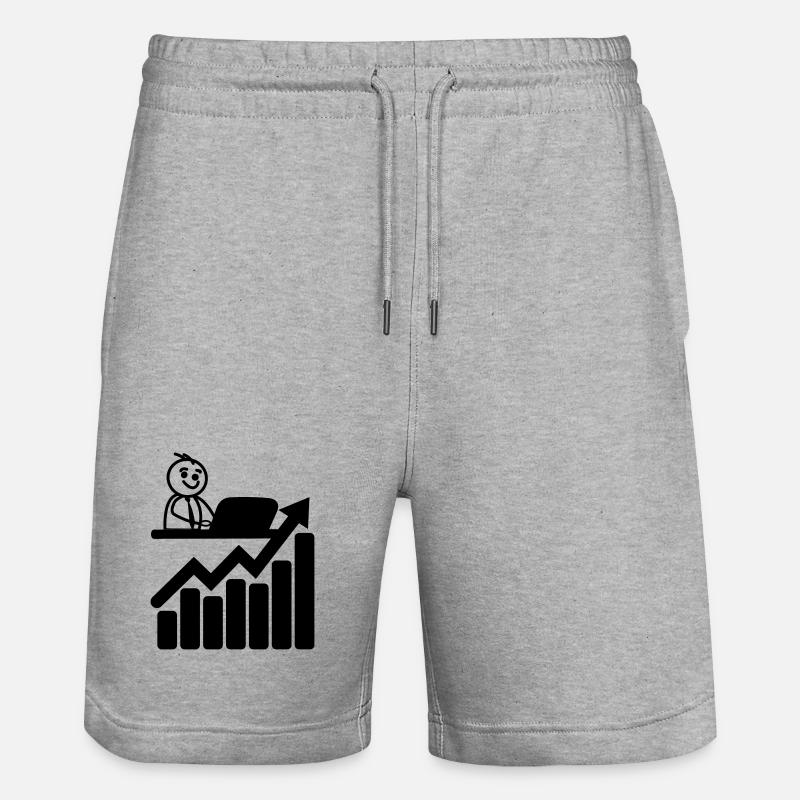 Graphique trader boursier - Short de jogging bio TRAINER Stanley/Stella unisexe - gris chiné