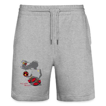 Frauenfussball, Girl, Fußball - Stanley/Stella Unisex Bio Joggingshorts Trainer  - Grau meliert - Vorne - Nik (191cm) & Marisol (170cm)