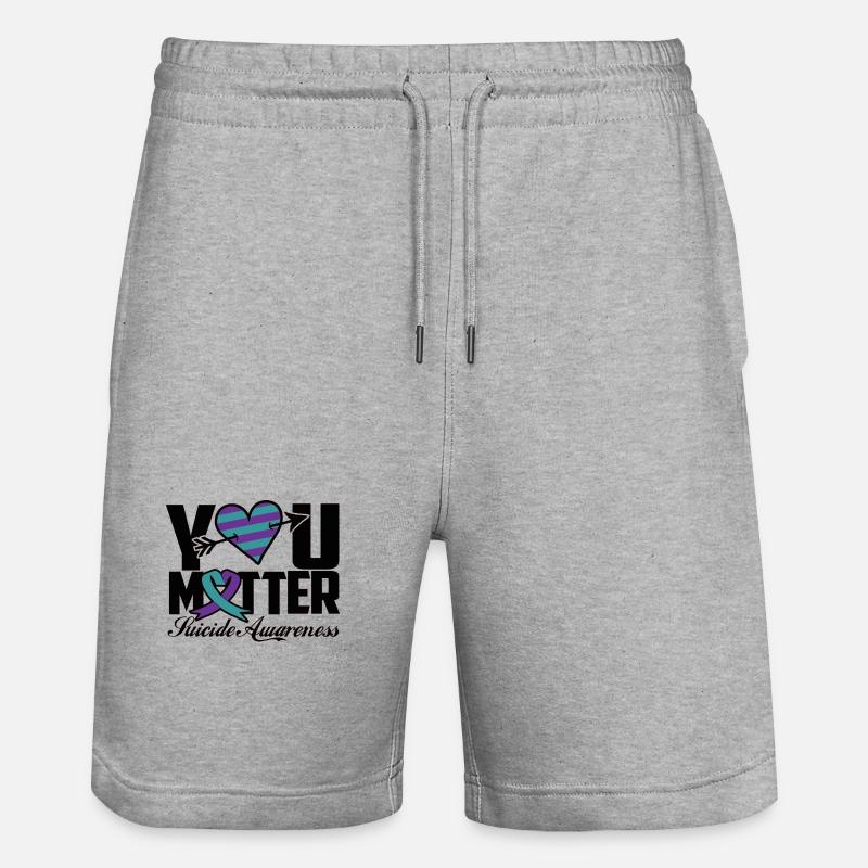 Vous êtes important Conscience Suicide - Short de jogging bio TRAINER Stanley/Stella unisexe - gris chiné