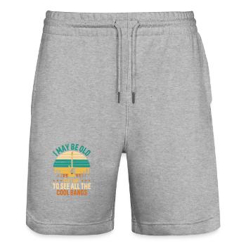 Guitare et nature Sunset Vibe - Short de jogging bio TRAINER Stanley/Stella unisexe - gris chiné - Devant - Nik (191cm) & Marisol (170cm)