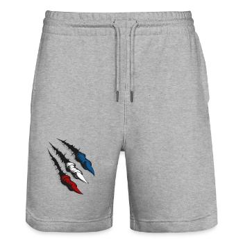 Rostocker Krallen - Stanley/Stella Unisex Bio Joggingshorts Trainer  - Grau meliert - Vorne - Nik (191cm) & Marisol (170cm)