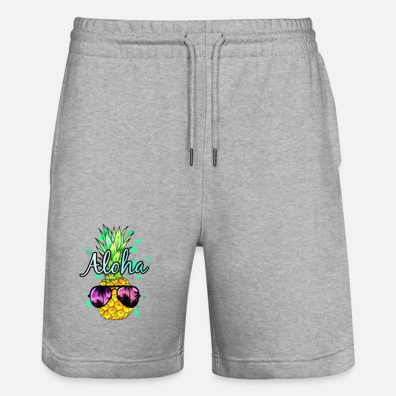 Ananas Aloha - Short de jogging bio TRAINER Stanley/Stella unisexe - gris chiné