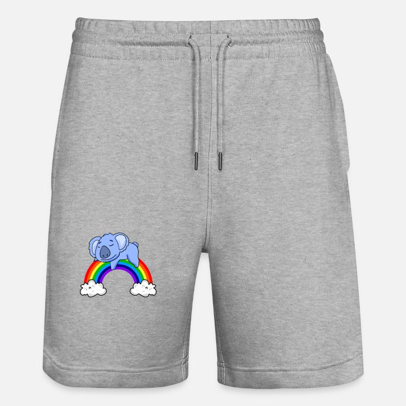 Regenbogen Koala - Stanley/Stella Unisex Bio Joggingshorts Trainer  - Grau meliert