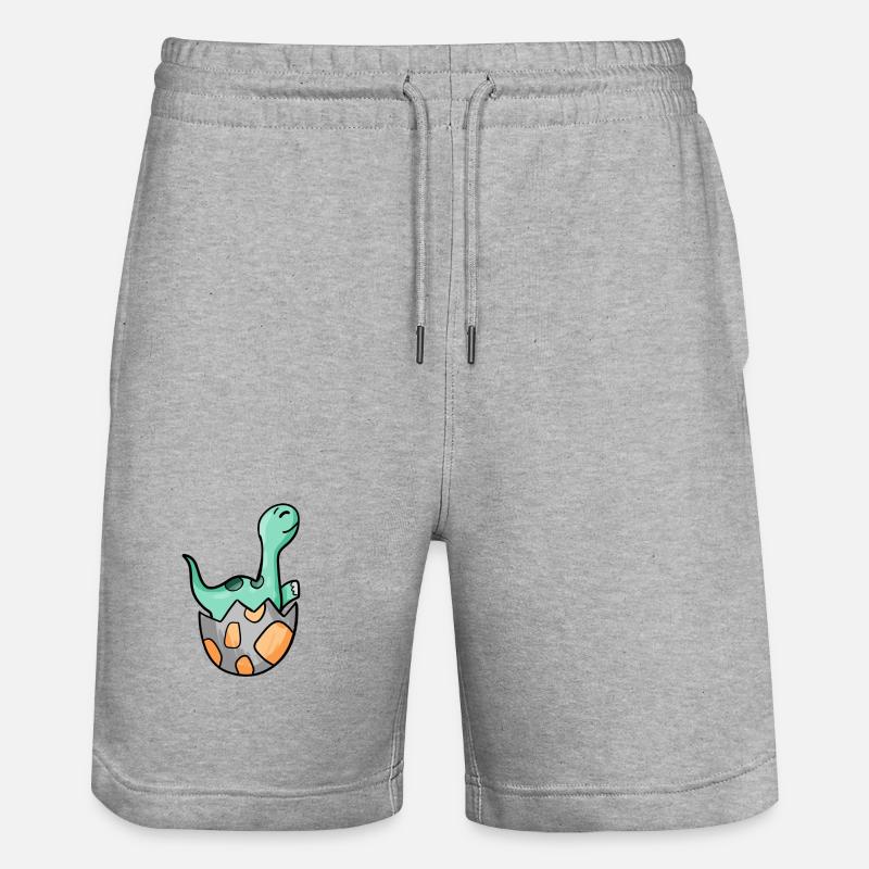 Motif Dino d’oeuf de dinosaure - Short de jogging bio TRAINER Stanley/Stella unisexe - gris chiné