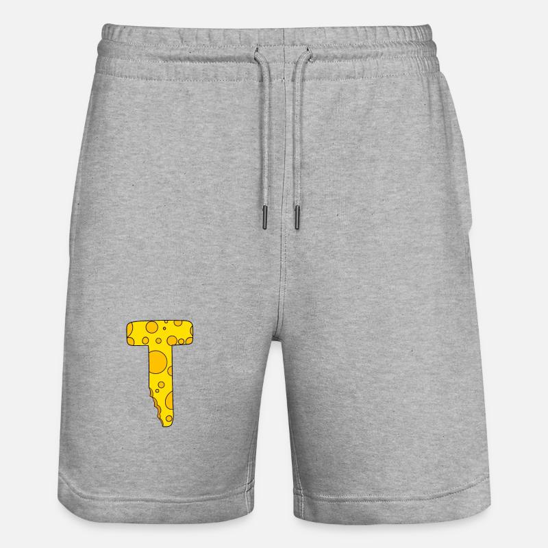 Lettre T - Short de jogging bio TRAINER Stanley/Stella unisexe - gris chiné