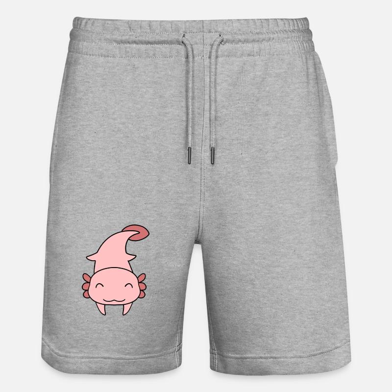 Süßes Axolotl - Stanley/Stella Unisex Bio Joggingshorts Trainer  - Grau meliert