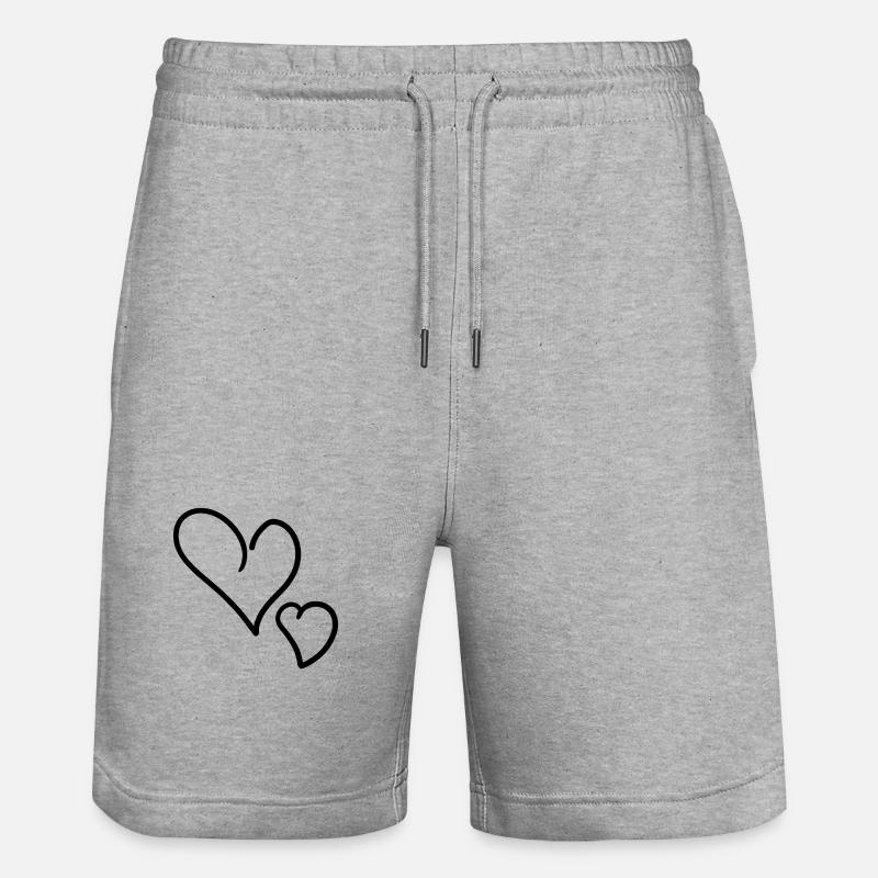 Cœurs - Short de jogging bio TRAINER Stanley/Stella unisexe - gris chiné