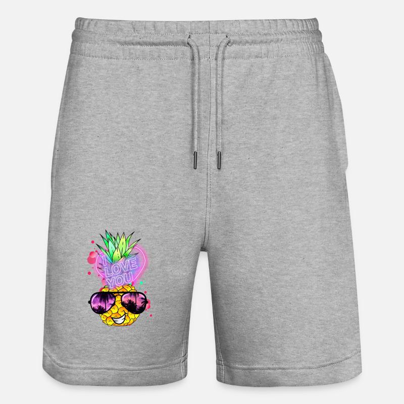 Ananas amoureux - Short de jogging bio TRAINER Stanley/Stella unisexe - gris chiné