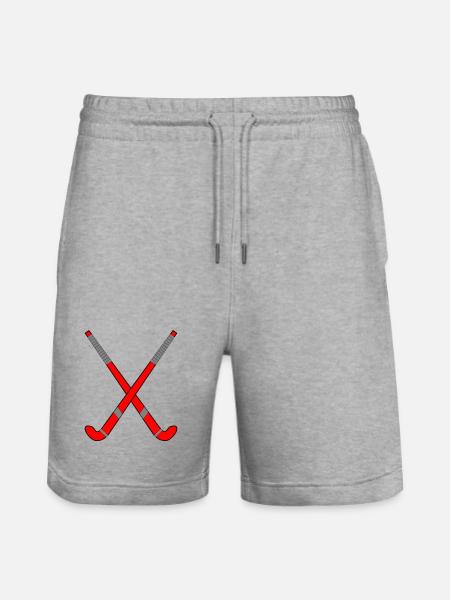 Feldhockeyschläger gekreuzt - Stanley/Stella Unisex Bio Joggingshorts Trainer - Grau meliert