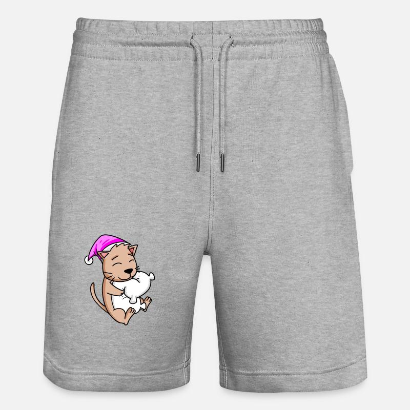 Chat avec oreiller - Short de jogging bio TRAINER Stanley/Stella unisexe - gris chiné