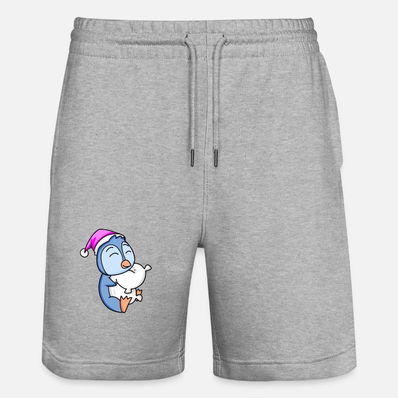 Pingouin avec oreiller - Short de jogging bio TRAINER Stanley/Stella unisexe - gris chiné
