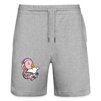 Bouquet with pillow and sleeping cap - Stanley/Stella Trainer Unisex Organic Jogging Shorts - heather grey - Front - Nik (191cm) & Marisol (170cm)