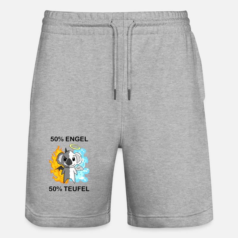 Koala - Engel und Teufel - Stanley/Stella Unisex Bio Joggingshorts Trainer - Grau meliert