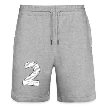 2 - Short de jogging bio TRAINER Stanley/Stella unisexe - gris chiné - Devant - Nik (191cm) & Marisol (170cm)