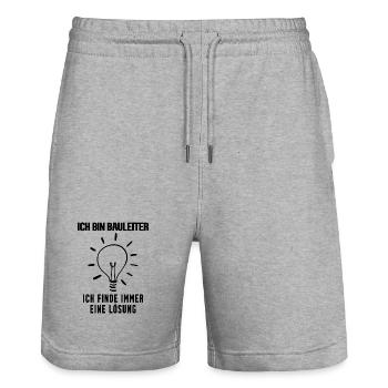 Bauleiter - Stanley/Stella Unisex Bio Joggingshorts Trainer  - Grau meliert - Vorne - Nik (191cm) & Marisol (170cm)