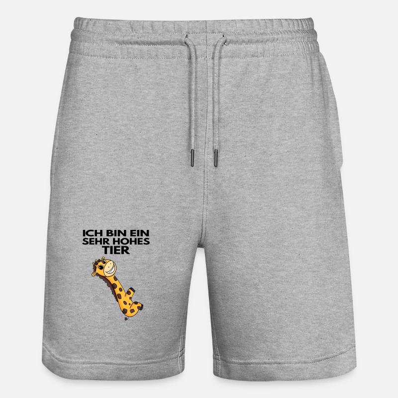 Teamleiter Giraffe Trainer Leitung Chef - Stanley/Stella Unisex Bio Joggingshorts Trainer - Grau meliert