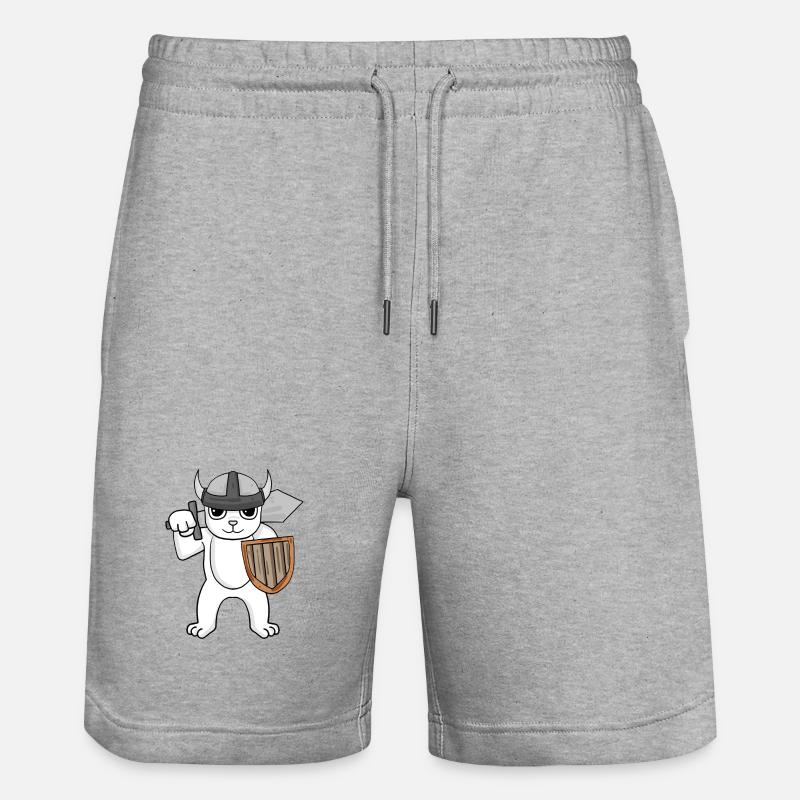 Wikinger Bär - Stanley/Stella Unisex Bio Joggingshorts Trainer - Grau meliert