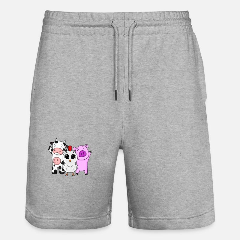 Animaux de ferme - Short de jogging bio TRAINER Stanley/Stella unisexe - gris chiné