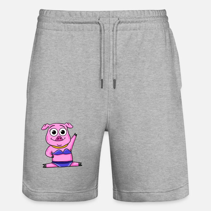 Cochon - Short de jogging bio TRAINER Stanley/Stella unisexe - gris chiné