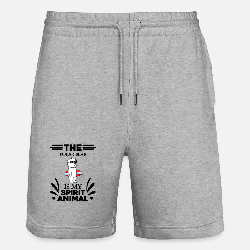 Polar Bear Polar Bear Bear - Stanley/Stella Trainer Unisex Organic Jogging Shorts - heather grey
