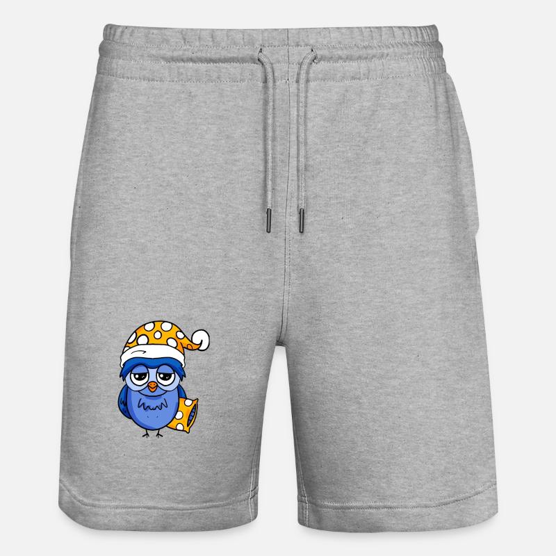 Schläfrige Eule - Stanley/Stella Unisex Bio Joggingshorts Trainer  - Grau meliert