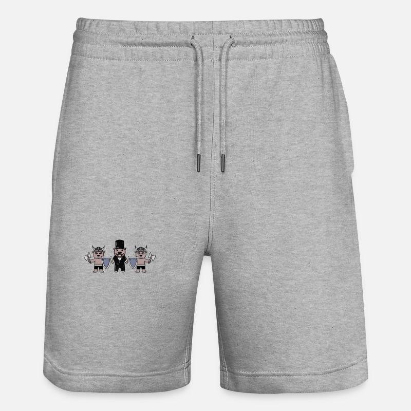 Bräutigam Security Wikinger - Stanley/Stella Unisex Bio Joggingshorts Trainer  - Grau meliert