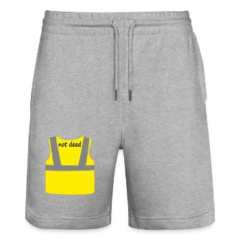 Gelbe Weste - Stanley/Stella Unisex Bio Joggingshorts Trainer  - Grau meliert - Vorne - Nik (191cm) & Marisol (170cm)