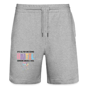Alles Nur Spiel Und Spaß Für Nageltechniker - Stanley/Stella Unisex Bio Joggingshorts Trainer  - Grau meliert - Vorne - Nik (191cm) & Marisol (170cm)