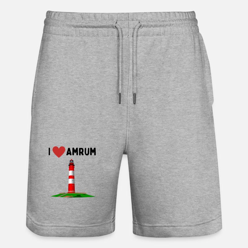 J’aime Amrum - Short de jogging bio TRAINER Stanley/Stella unisexe - gris chiné