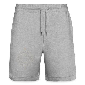 Sonnenring Kreislauf Design - Stanley/Stella Unisex Bio Joggingshorts Trainer  - Grau meliert - Vorne - Nik (191cm) & Marisol (170cm)