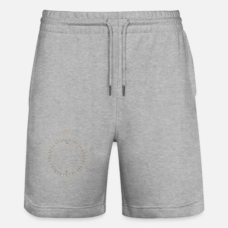 Sonnenring Kreislauf Design - Stanley/Stella Unisex Bio Joggingshorts Trainer  - Grau meliert